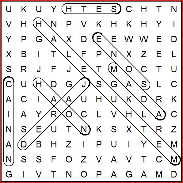 Answer to wordsearch naming those that were older than 900 years old.